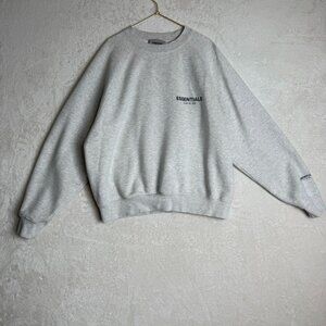 Fear of God Essentials Unisex Oversized Small Cotton blend Crewneck in Oatmeal